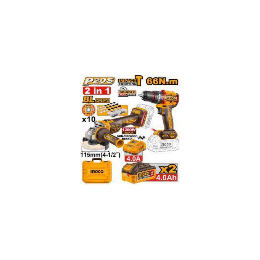 INGCO 2 Pcs Cordless combo kit