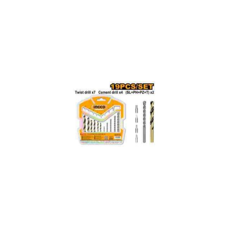 INGCO 19 Pcs drill bits & screwdriver bits set