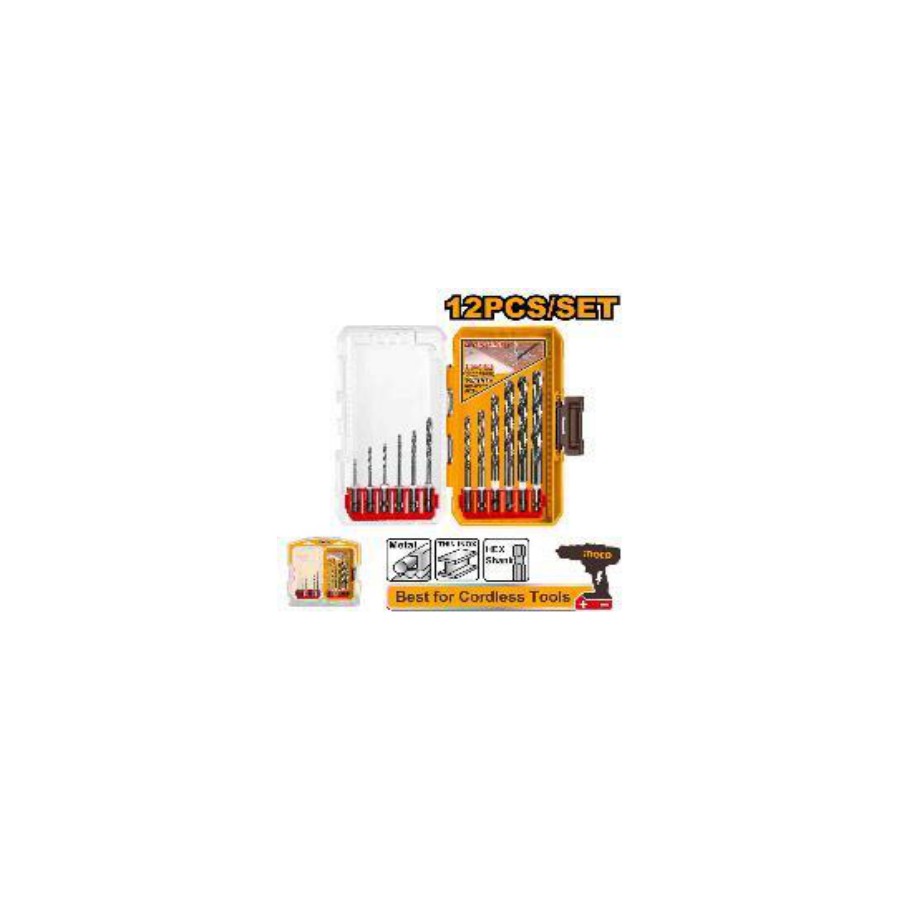 INGCO 12 Pcs HSS drill bits set