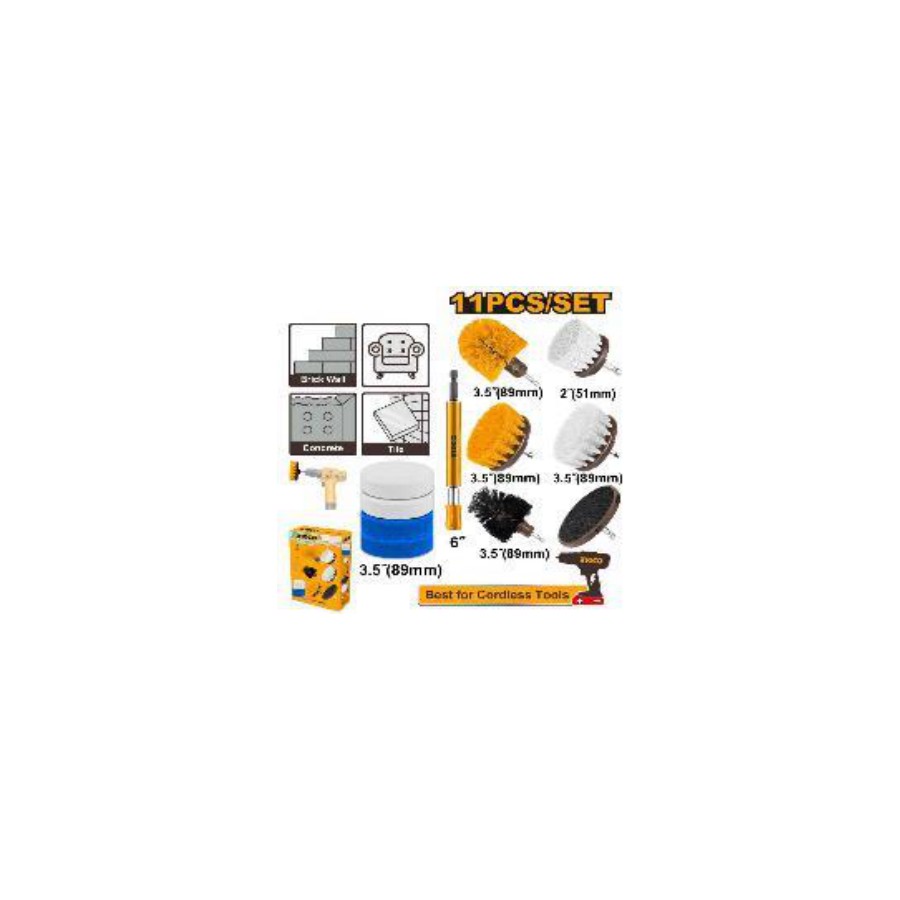 INGCO 11 Pcs Cleaning brush set