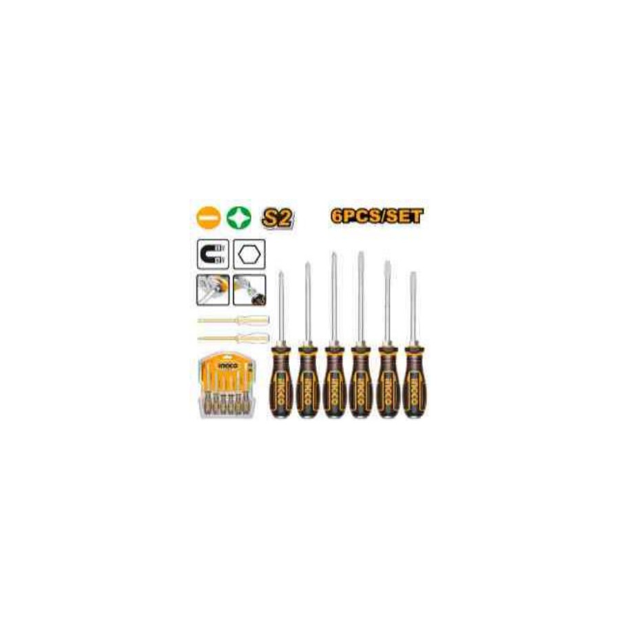 INGCO 6 Pcs go-through screwdriver set
