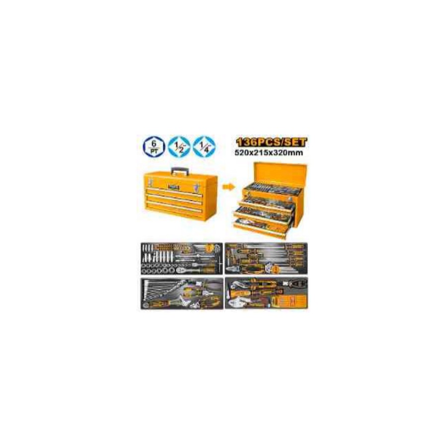 INGCO 136 Pcs tool chest set