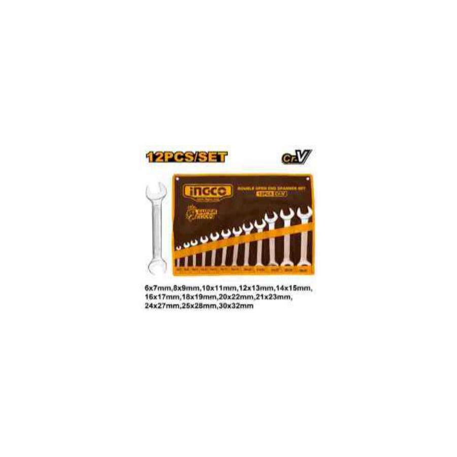 INGCO 12Pcs Double open end spanner set