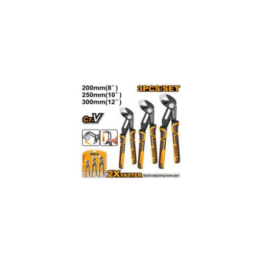 [HPPS38318] INGCO 3 Pcs quick-open pump pliers set