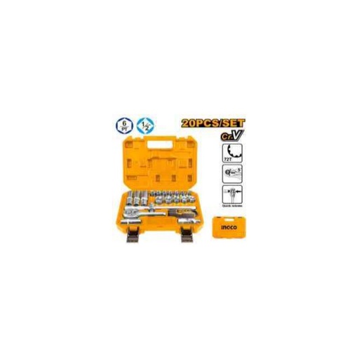 [HKTS12201] INGCO 20 Pcs 1/2" socket set