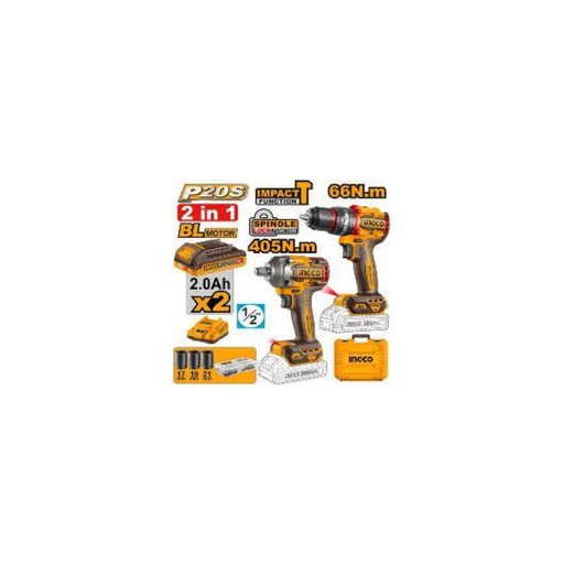 [CKLI20286] INGCO Cordless 2 pcs combo kit
