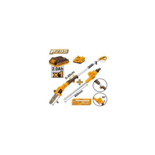 [CPTS201681] INGCO Cordless pole saw with pole hedge trimmer