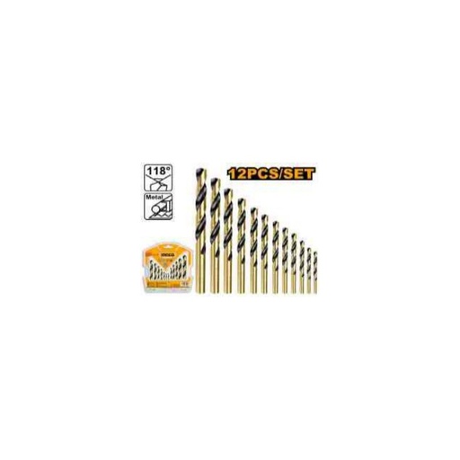 [AKDB1125] INGCO 12 Pcs HSS twist drill bits set