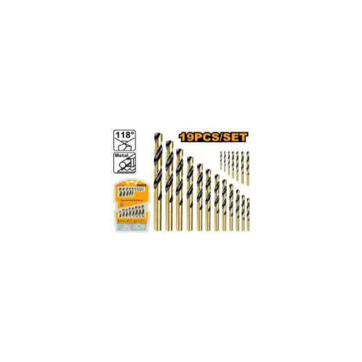 [AKDB9190] INGCO 19Pcs HSS twist drill bits set
