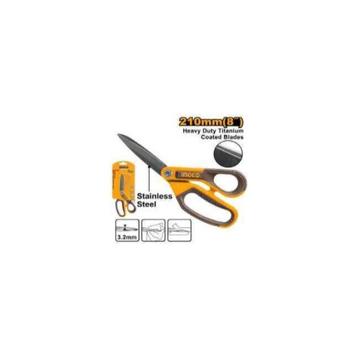 [HSCRS812108] INGCO Rubber grip long-blade scissors