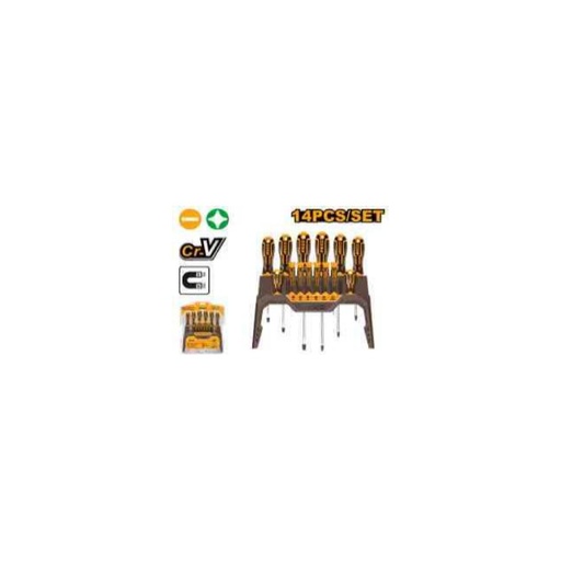 [HKSD1428] INGCO 14 Pcs screwdriver and precision screwdriver set