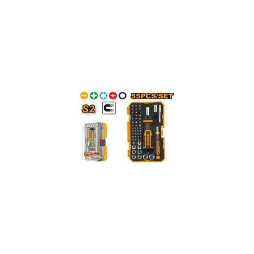 [HKSDB0558] INGCO 55 Pcs screwdriver bits set