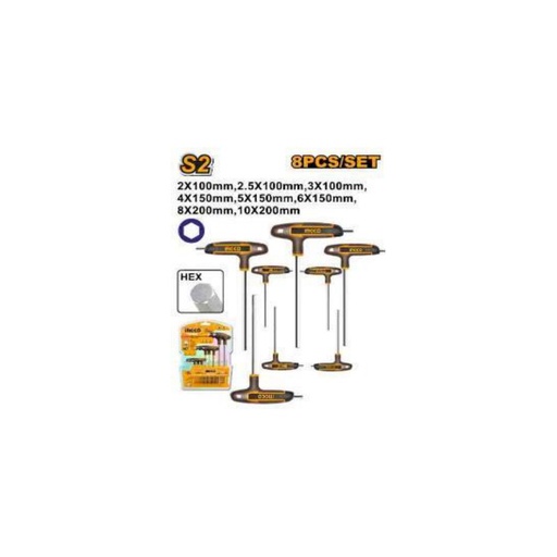 [HHKT80818] INGCO 8 Pcs T-handle hex wrench set