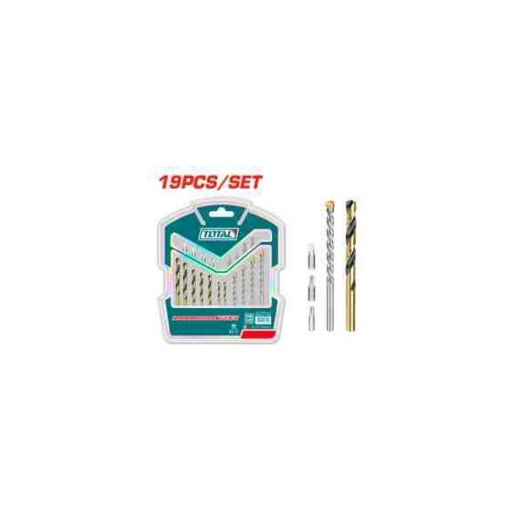 [TACSDB1901] TOTAL 19 Pcs Drill Bits & Screwdriver Bits Set