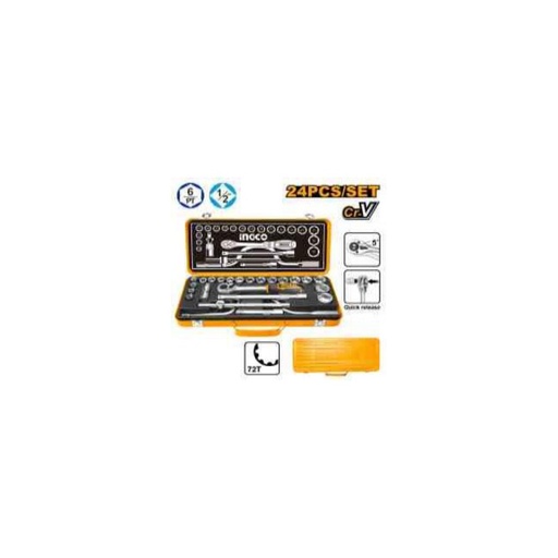 [HKTS0243] INGCO 24 Pcs 1/2" socket set