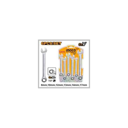 [HKSPAR1062] INGCO 6 Pcs ratchet spanner set
