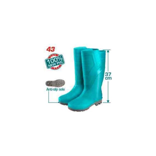 [TSP302L.43] TOTAL PVC Rain Boots Size 43 - 37cm Anti-Slip Sole